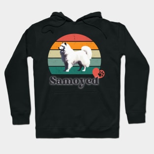 Samoyed retro sunset, perfect for anyone that loves samoyed dogs Hoodie